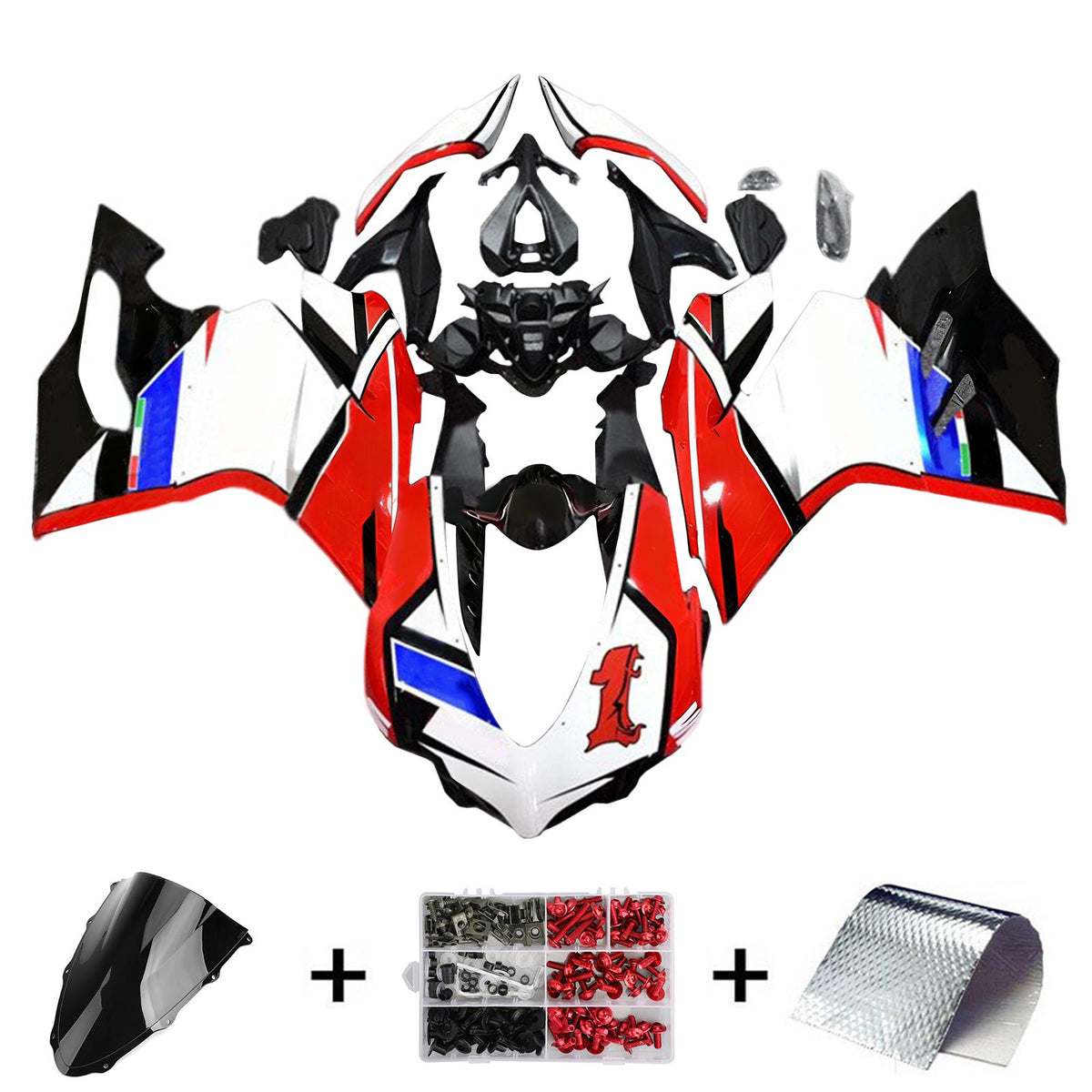 Amotopart 2015-2020 Ducati 959 Red White Fairing Kit