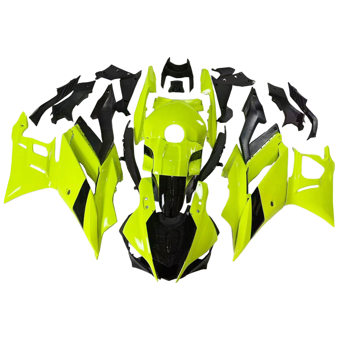 Amotopart 2022-2024 Yamaha YZF-R3 R25 zwart wit geel kuipset