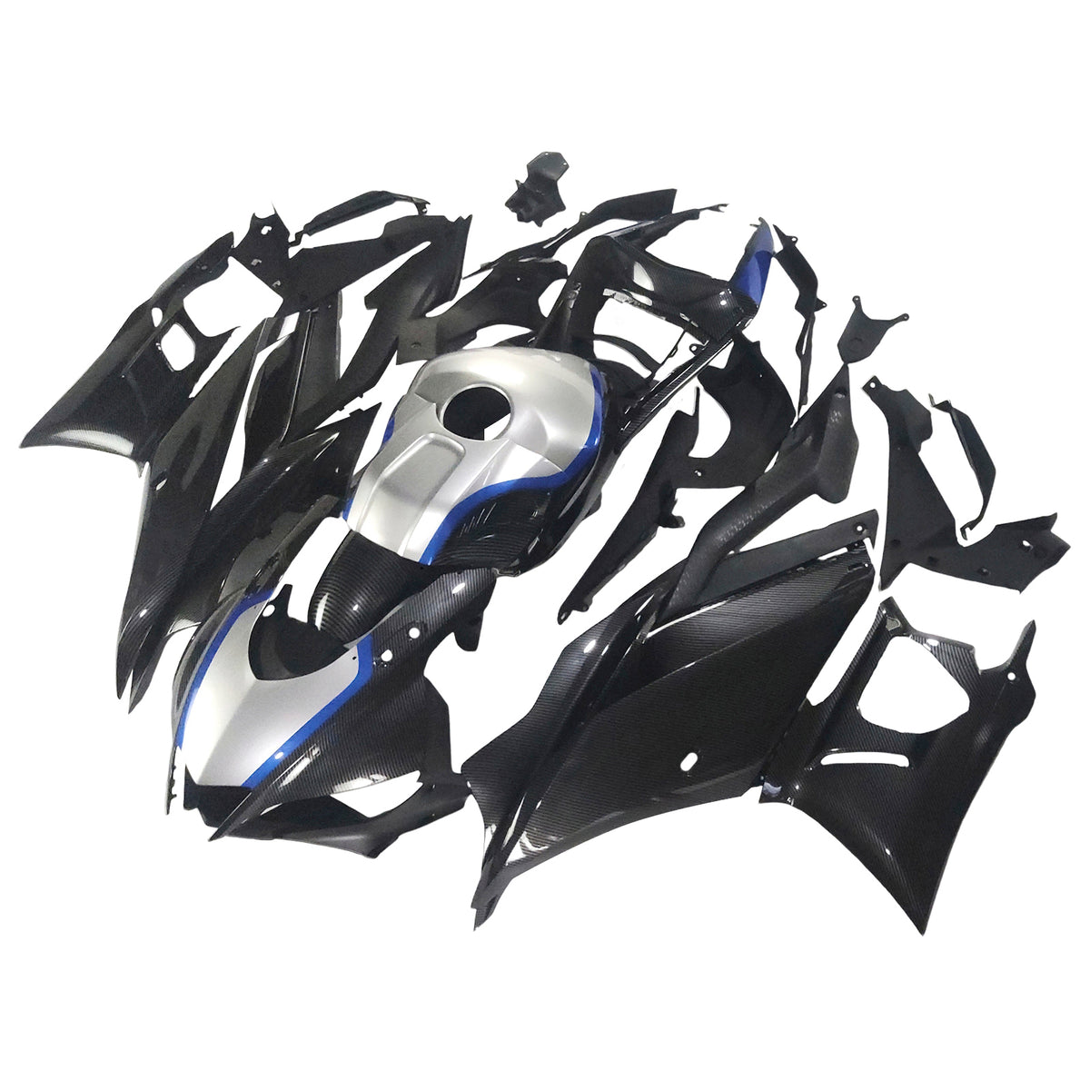 Amotopart 2022–2024 Yamaha YZF-R3 R25 Schwarz Grau Weiß Verkleidungsset