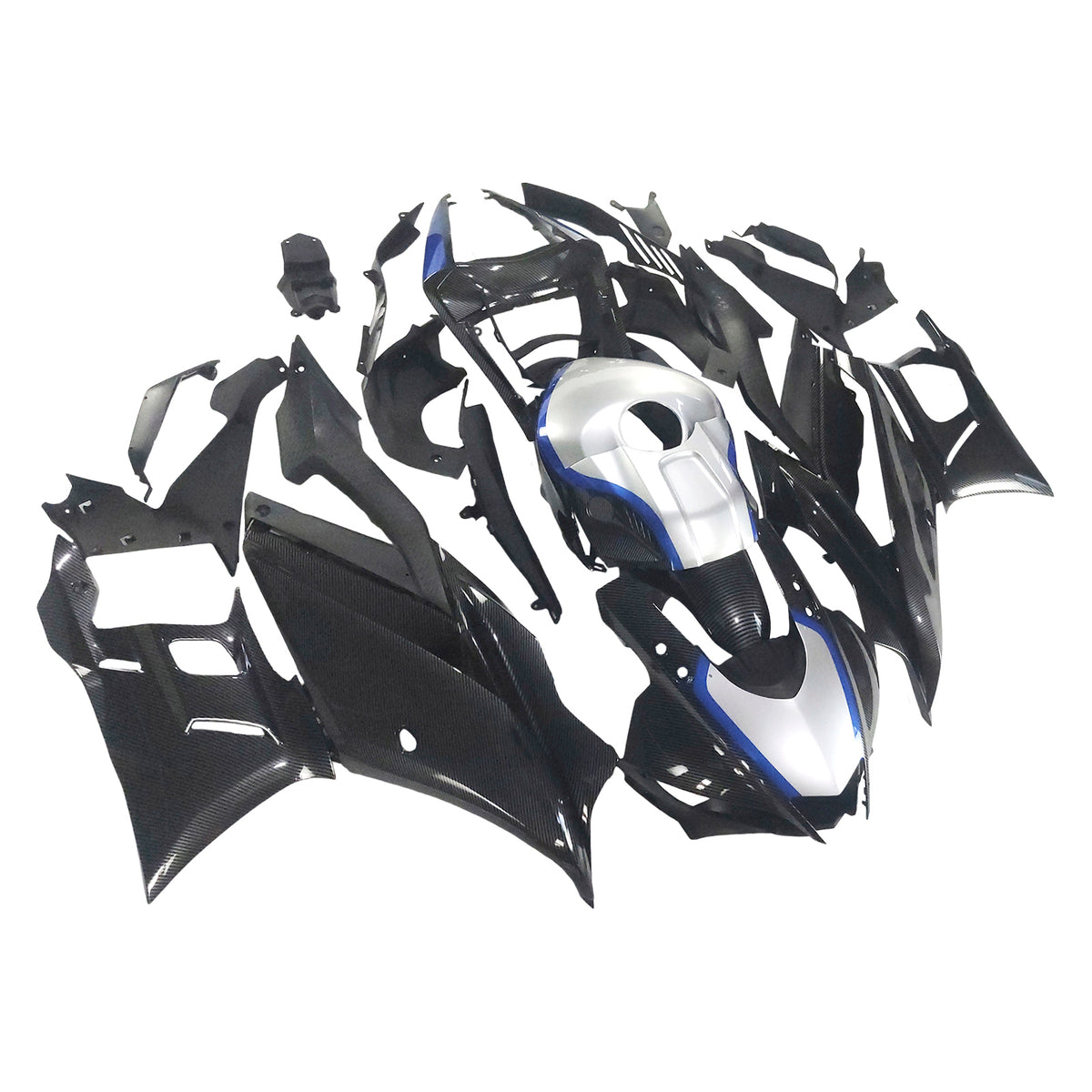 Amotopart 2022–2024 Yamaha YZF-R3 R25 Schwarz Grau Weiß Verkleidungsset