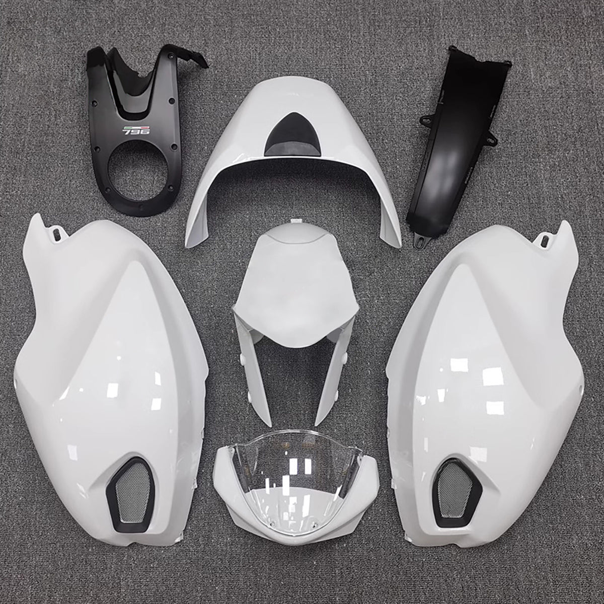 Amotopart alla år Ducati Monster 696 796 1100 S EVO White Fairing Kit