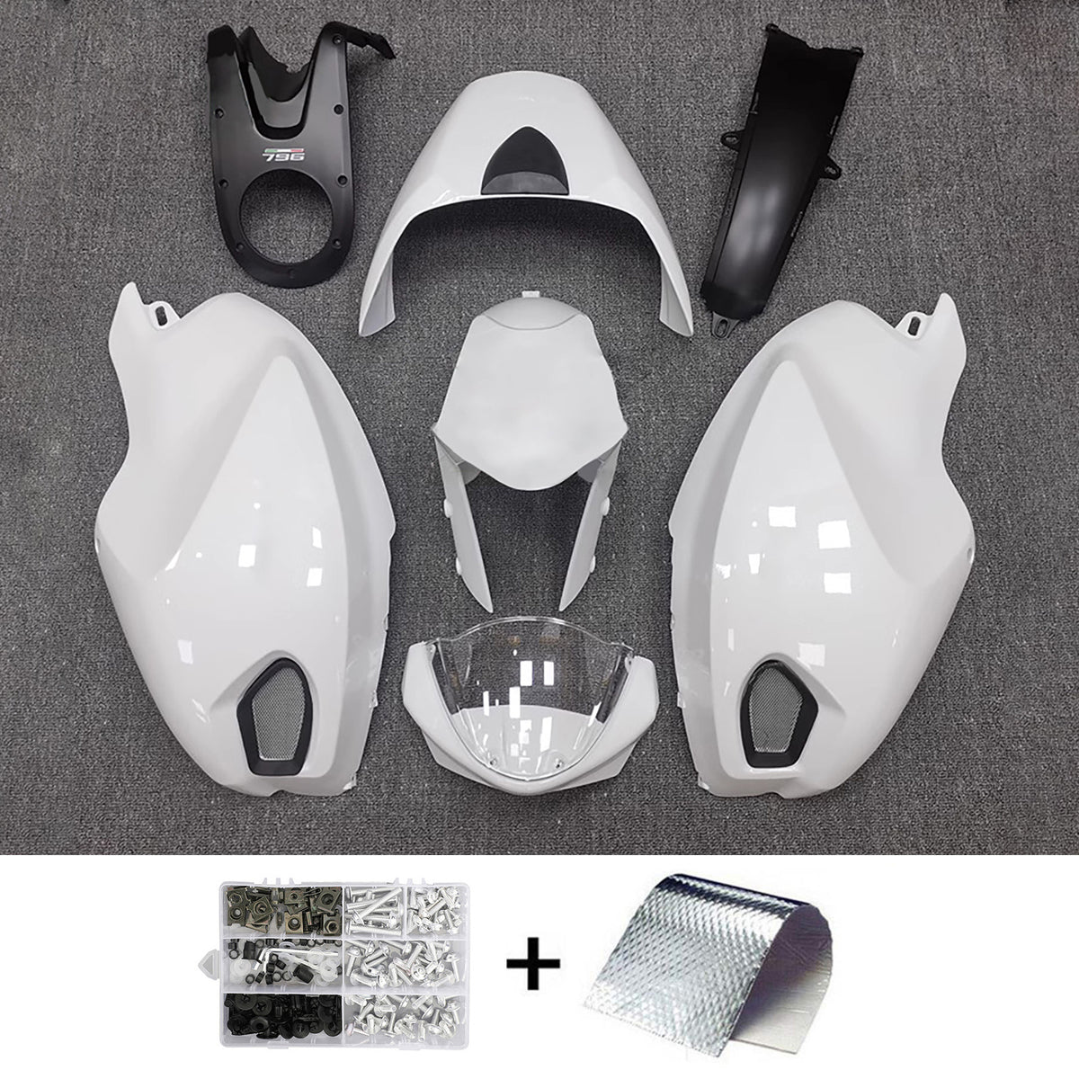 Amotopart All Years Ducati Monster 696 796 1100 S EVO White Fairing Kit