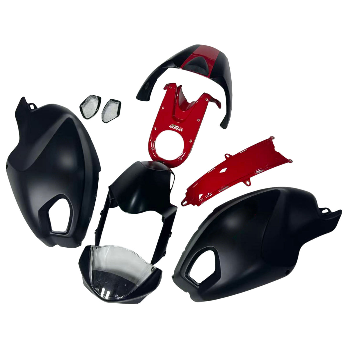 Amotopart All Years Ducati Monster 696 796 1100 S EVO Black Fairing Kit