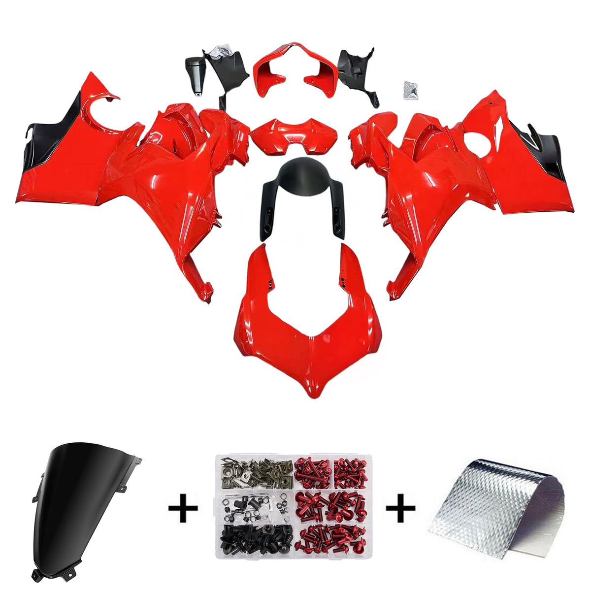Amotopart 2018–2019 Ducati Panigale V4 V4S rotes Verkleidungsset