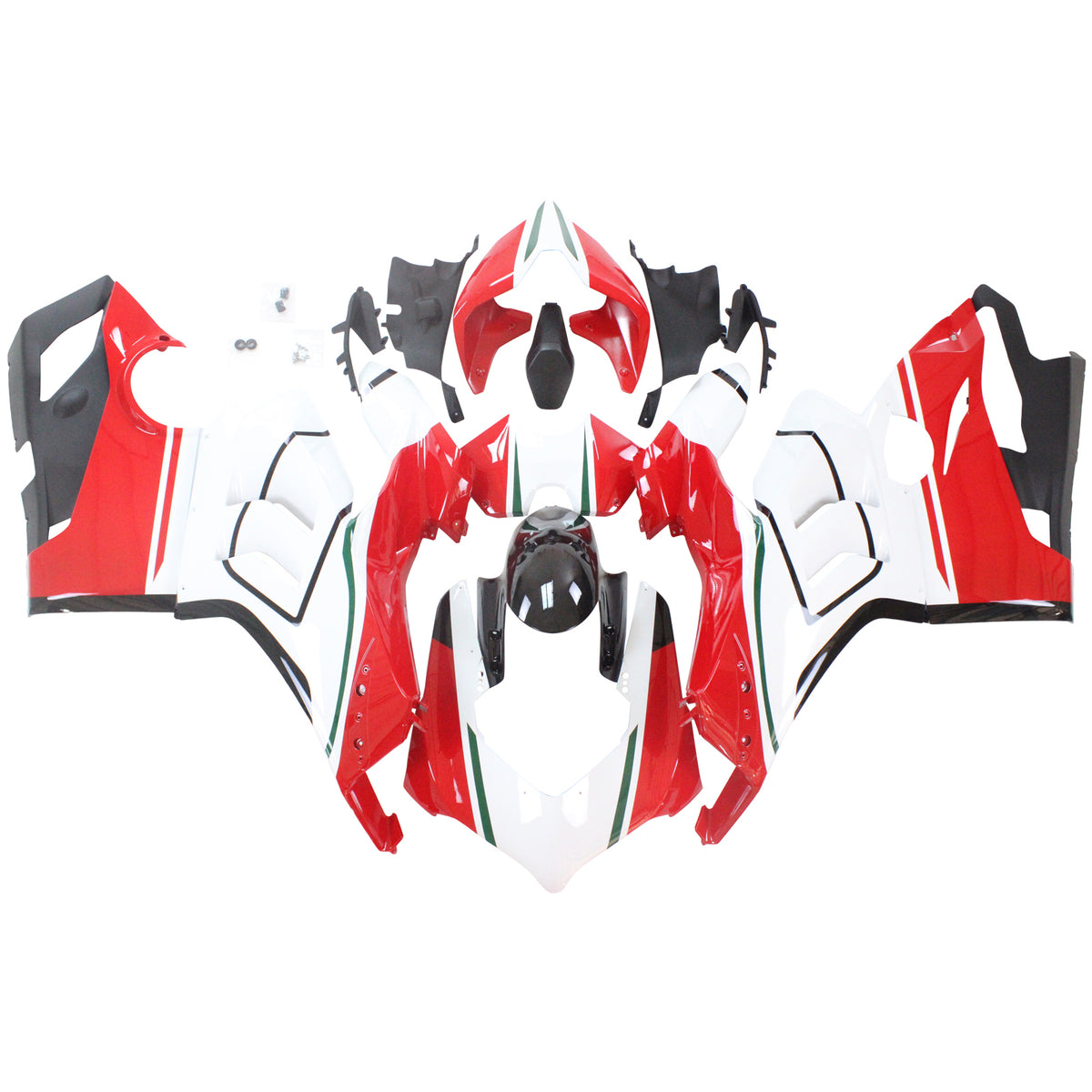 Kit de carenagem Amotopart 2020-2021 Ducati Panigale V4 V4S branco vermelho