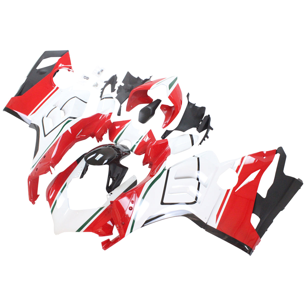 Kit de carenagem Amotopart 2020-2021 Ducati Panigale V4 V4S branco vermelho