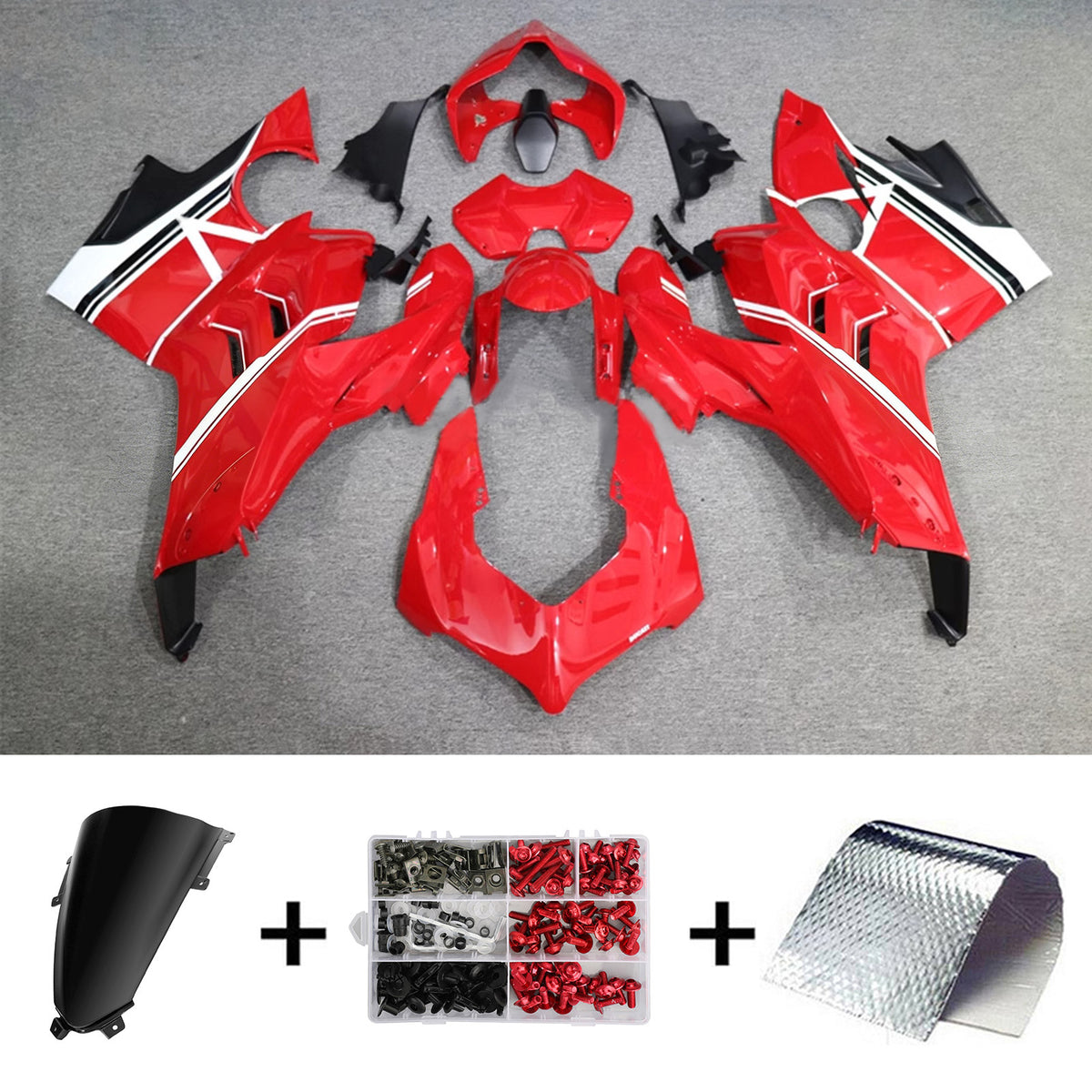 Amotopart 2020-2021 Ducati Panigale V4 V4S Red Fairing Kit