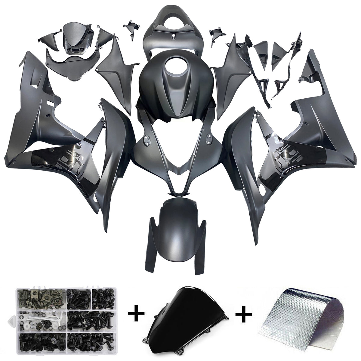 Amotopart 2007–2008 Honda CBR600RR schwarzes Verkleidungsset