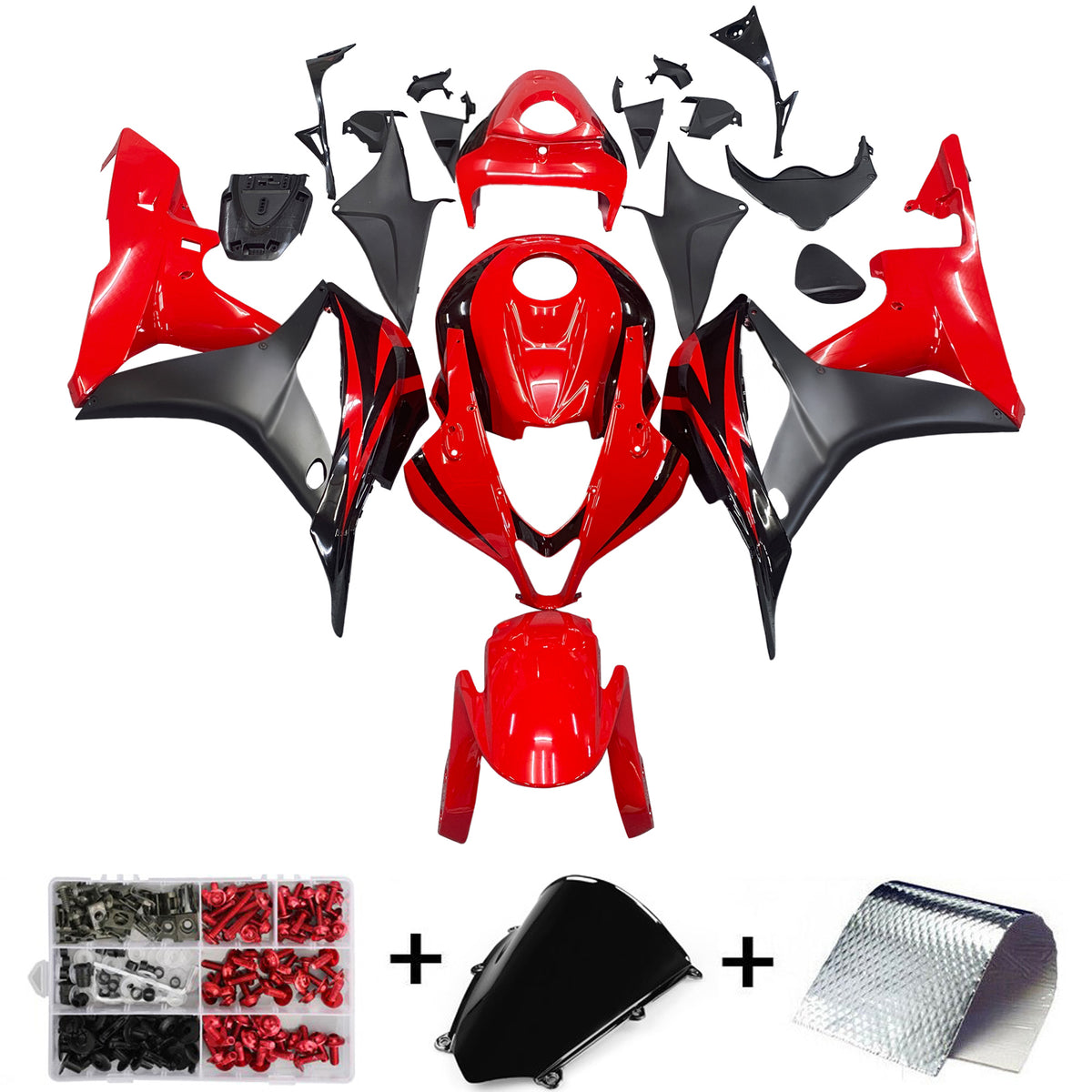 Amotopart 2007-2008 Honda CBR600RR Red Fairing Kit
