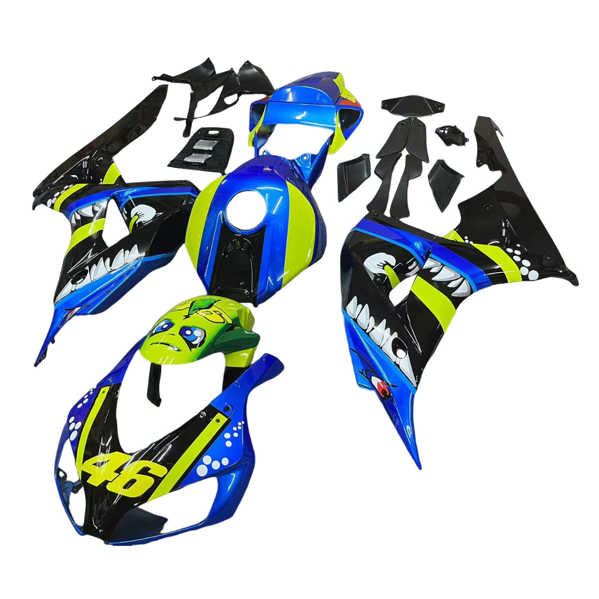 Amotopart 2006-2007 Honda CBR1000RR Blue Yellow Fairing Kit