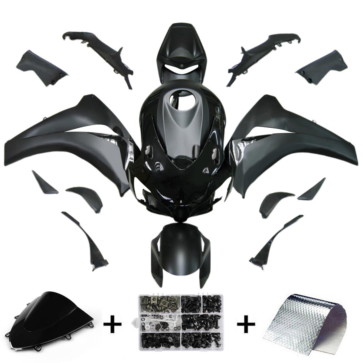 Amotopart 2008-2011 Honda CBR1000RR Black Fairing Kit