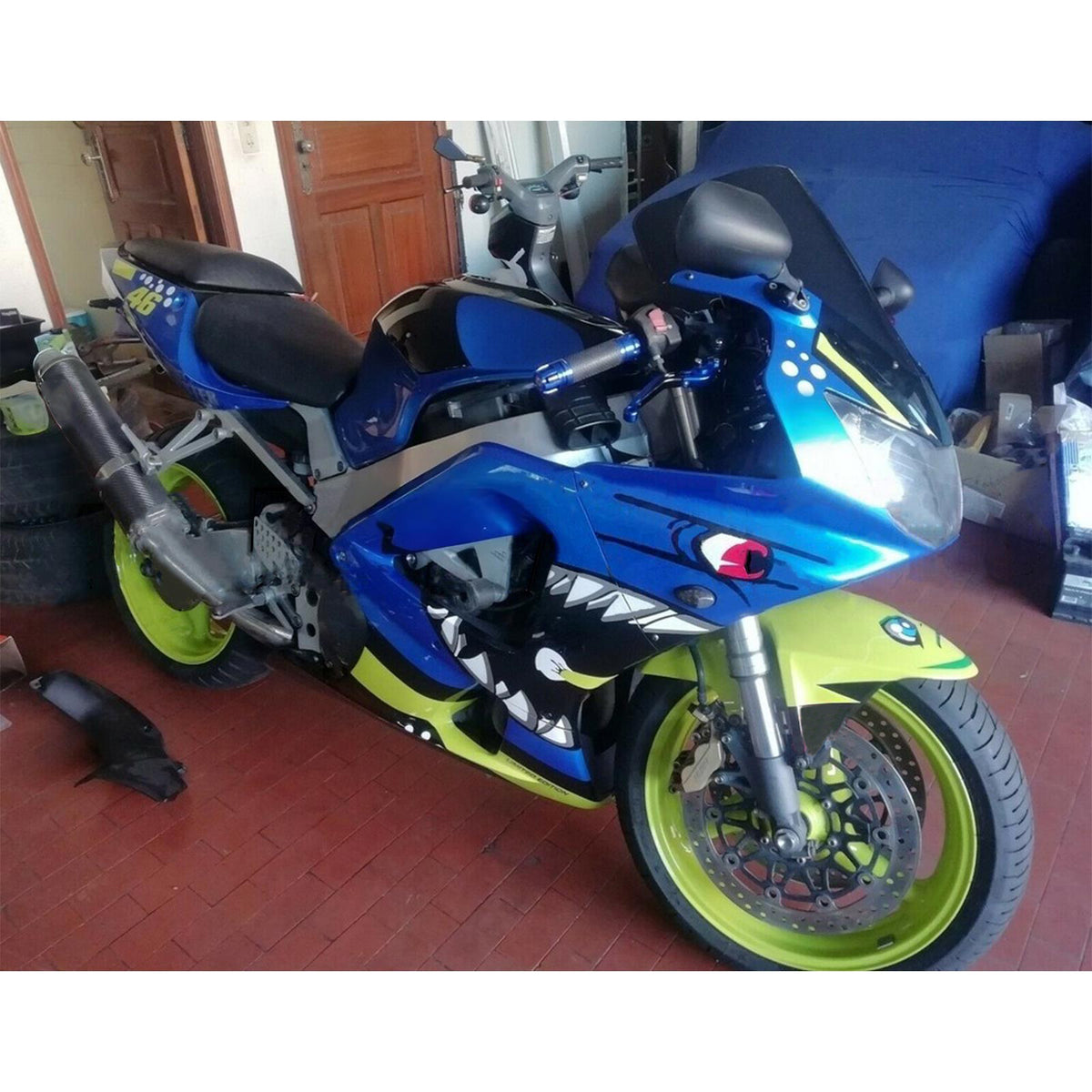 Amotopart 2000-2001 Honda CBR929RR Blue Yellow Fairing Kit