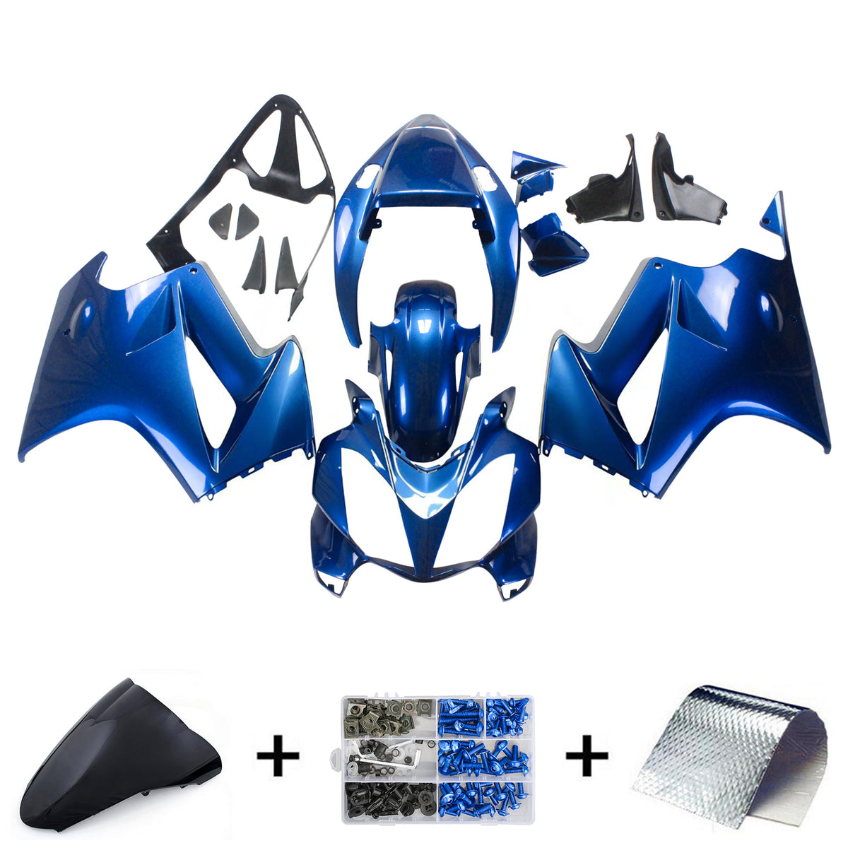 Amotopart 2002-2012 Honda VFR800 Blue Fairing Kit