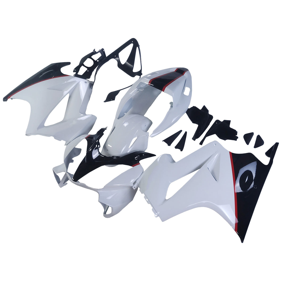 Amotopart 2002–2012 Honda VFR800 Weiß Schwarz Verkleidungsset