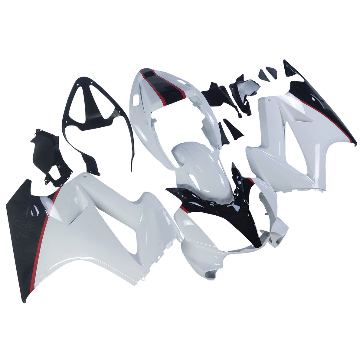 Amotopart 2002–2012 Honda VFR800 Weiß Schwarz Verkleidungsset