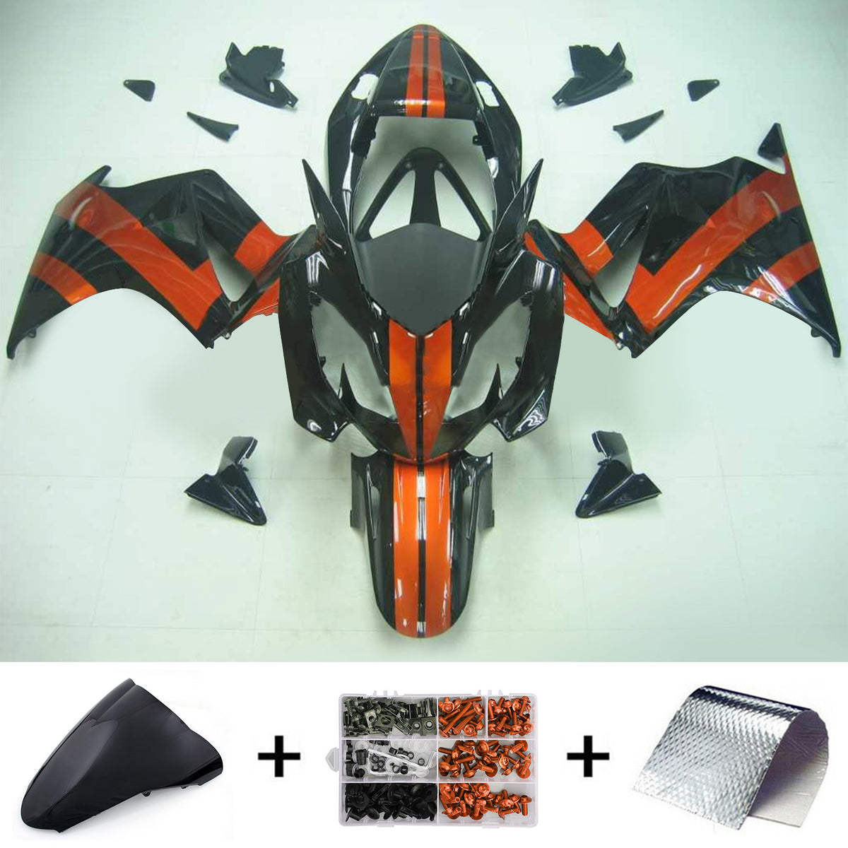 Amotopart 2002-2012 Honda VFR800 Black Red Fairing Kit