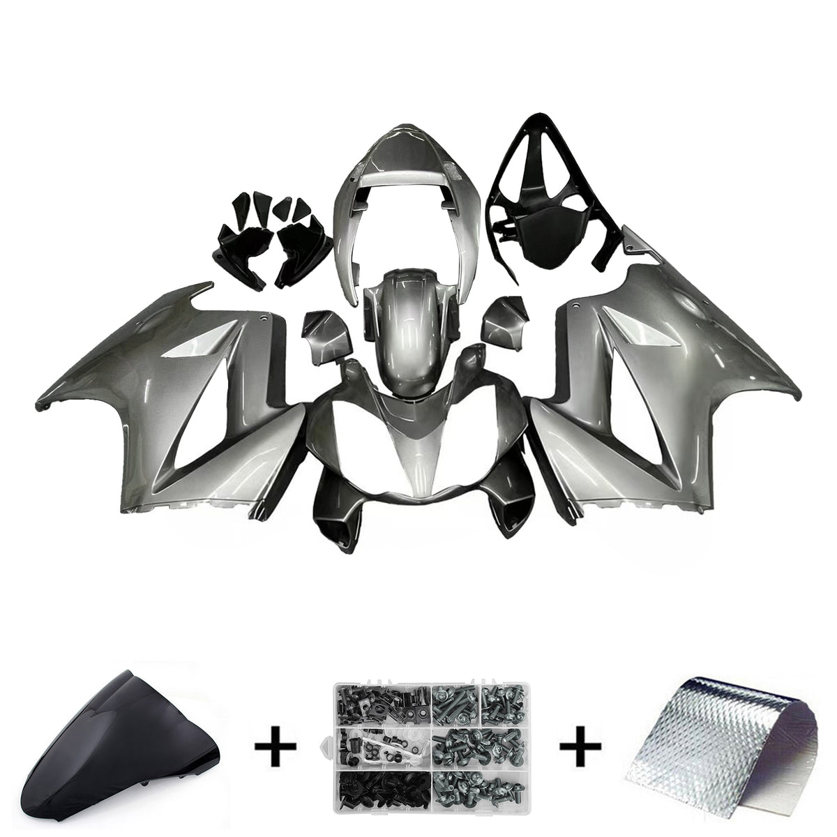 Amotopart 2002-2012 Honda VFR800 Silver Fairing Kit