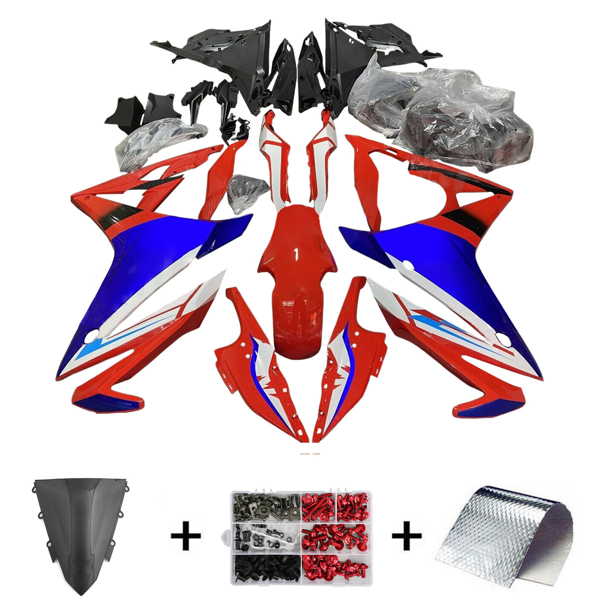 Amotopart 2016-2018 Honda CBR500R Red Blue Fairing Kit