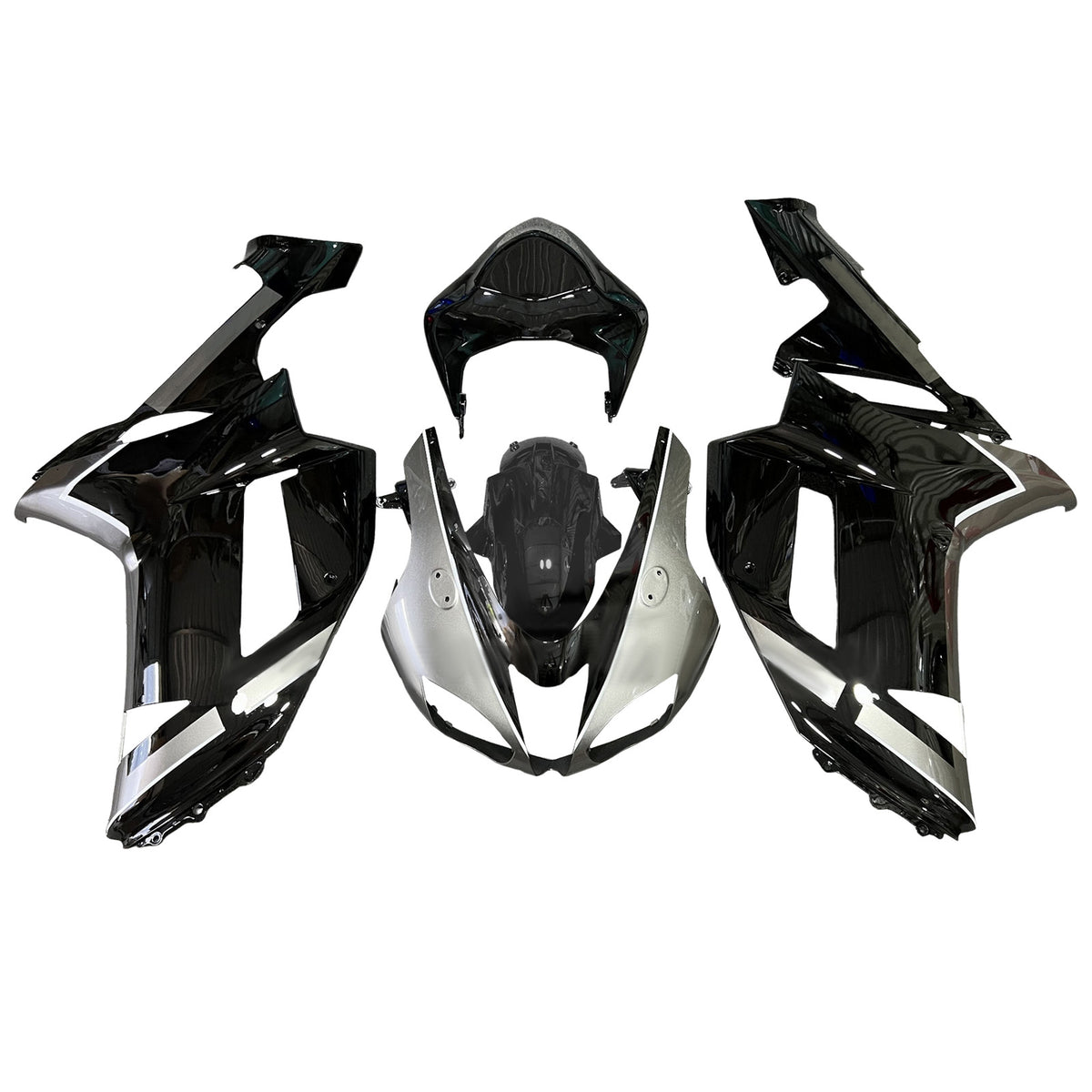 Amotopart 2007-2008 Kawasaki ZX-6R 636 Gray White Black Fairing Kit
