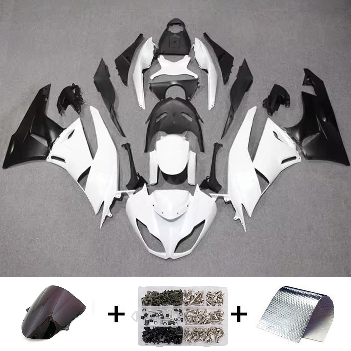 Amotopart 2009-2012 Kawasaki ZX-6R 636 Gold Black Gray Fairing Kit