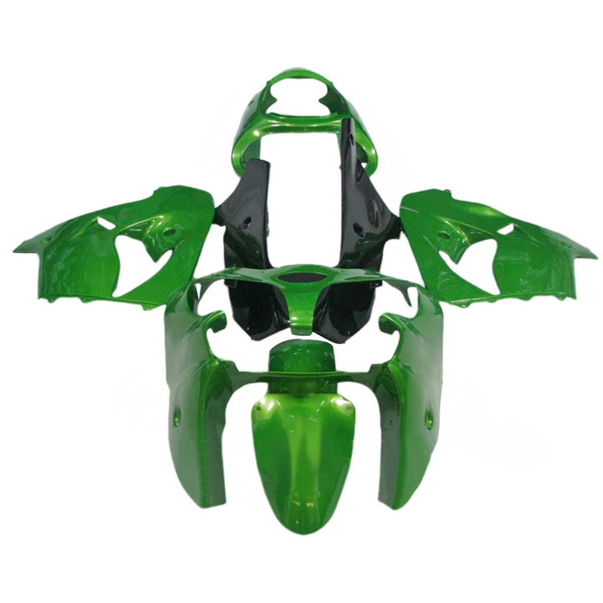 Amotopart 2000-2001 Kawasaki ZX-9R Kit de carénage blanc vert noir