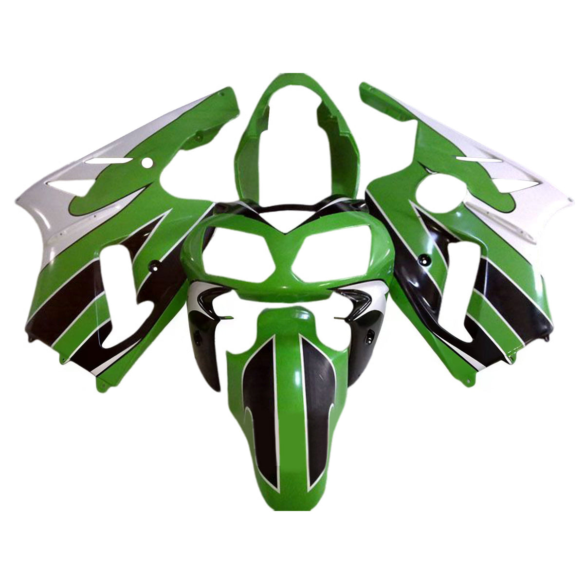 Amotopart 2002-2005 Kawasaki ZX-12R Gray White Black Green Fairing Kit