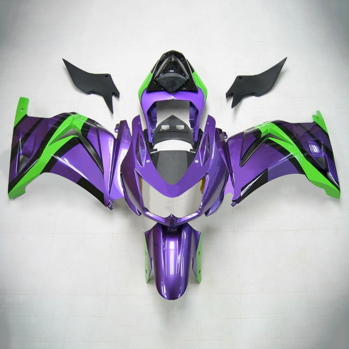 Kit de carenagem Amotopart 2008-2012 Kawasaki EX250 Ninja 250R cinza