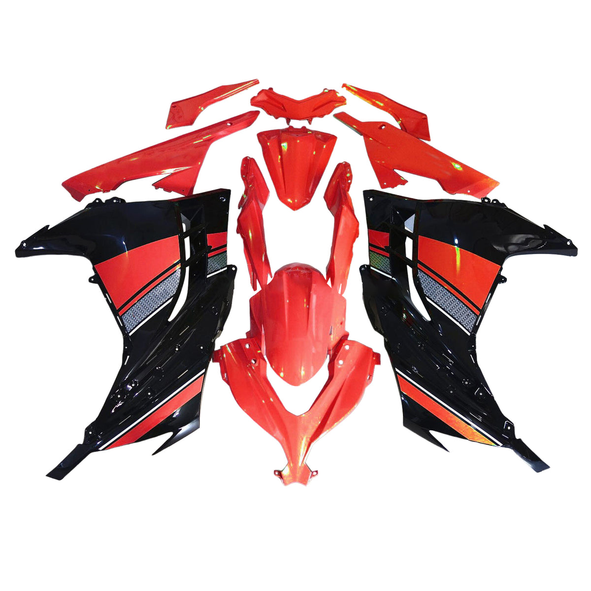 Amotopart 2013-2024 Kawasaki EX300 Ninja300 Red Black Fairing Kit