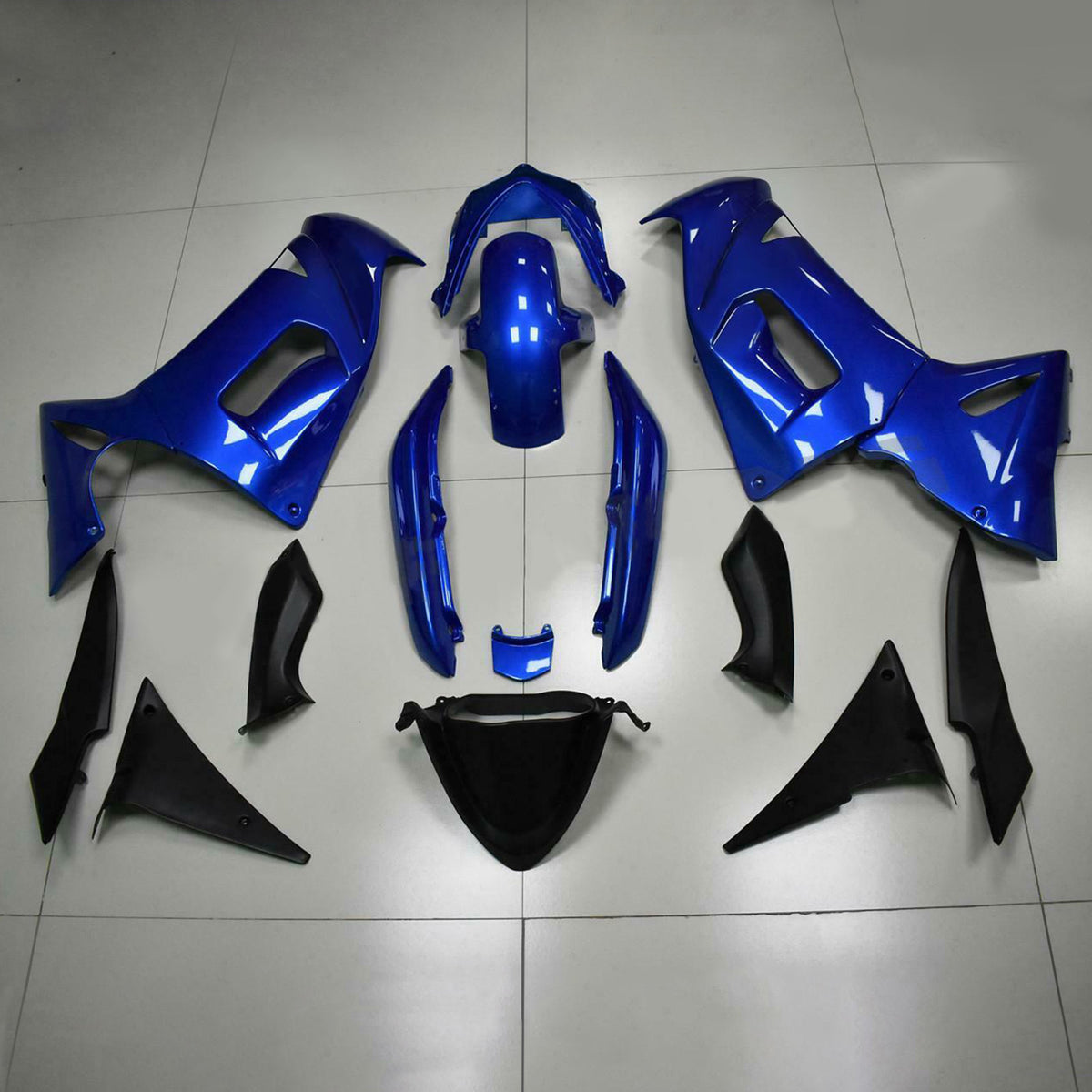 Amotopart 2006-2008 Kawasaki Ninja 650 ER-6F EX650 Sort Hvid Blå Fairing Kit