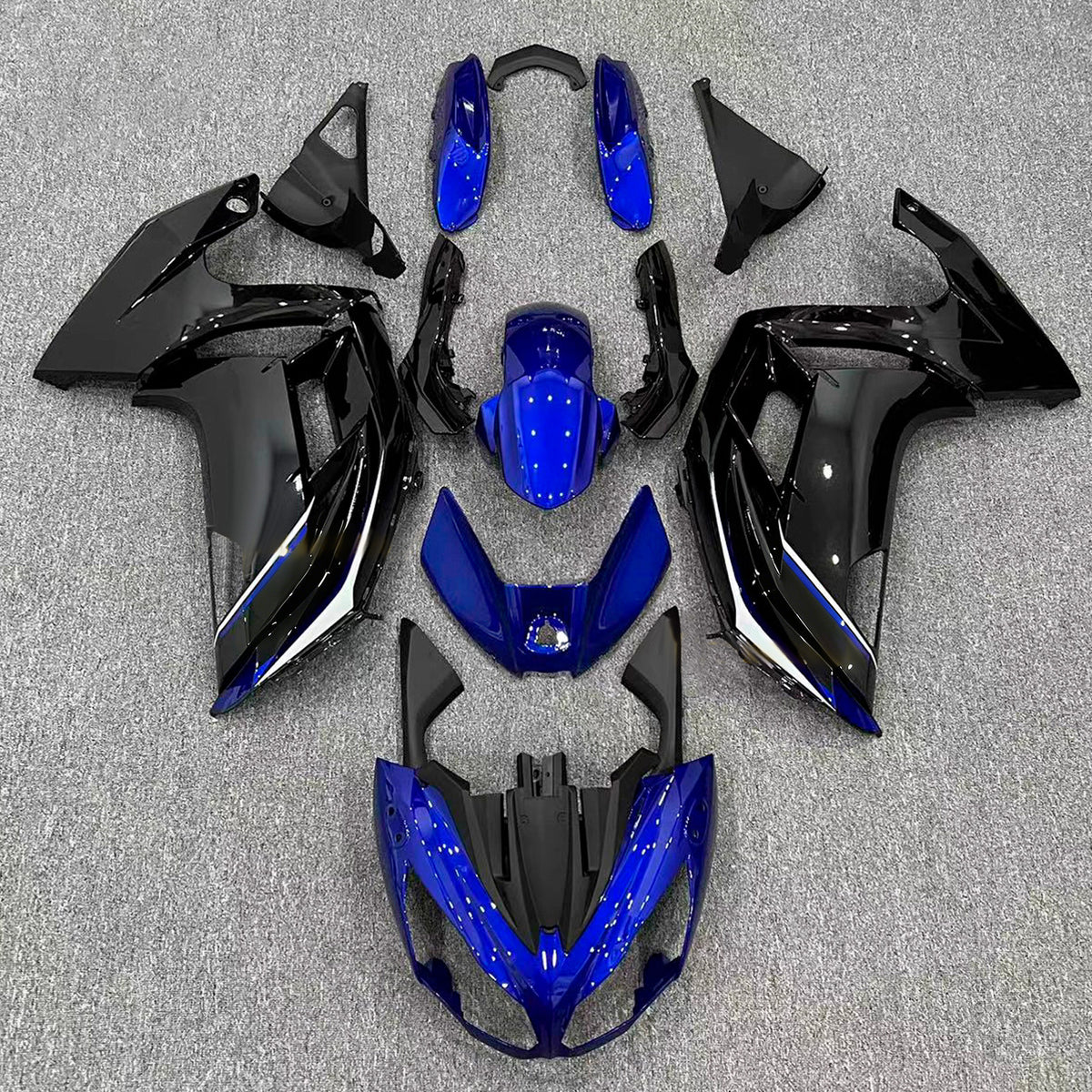 Amotopart 2012-2016 Kawasaki ER-6F Ninja 650 Kit de carenado gris azul negro