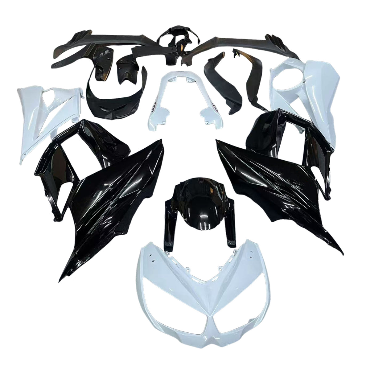 Amotopart 2010-2015 Kawasaki Z1000SX Black White Fairing Kit