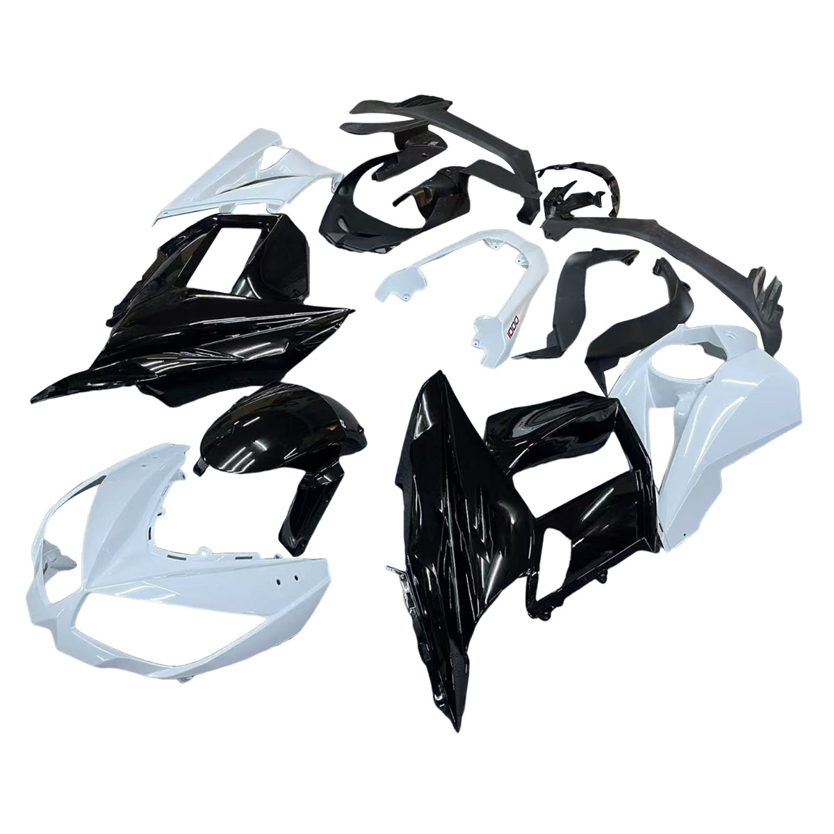 Amotopart 2010-2015 Kawasaki Z1000SX Black White Fairing Kit