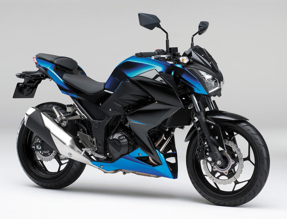 Amotopart 2015–2016 Kawasaki Z250 Z300 Schwarz Blau Grau Verkleidungsset