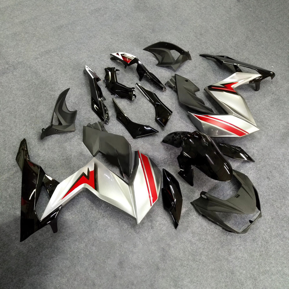 Amotopart 2015–2016 Kawasaki Z250 Z300 schwarzes Verkleidungsset