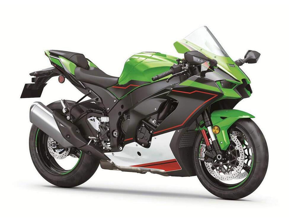 Amotopart 2021–2025 Kawasaki ZX-10R ZX-10RR Rot Grün Weiß Verkleidungsset