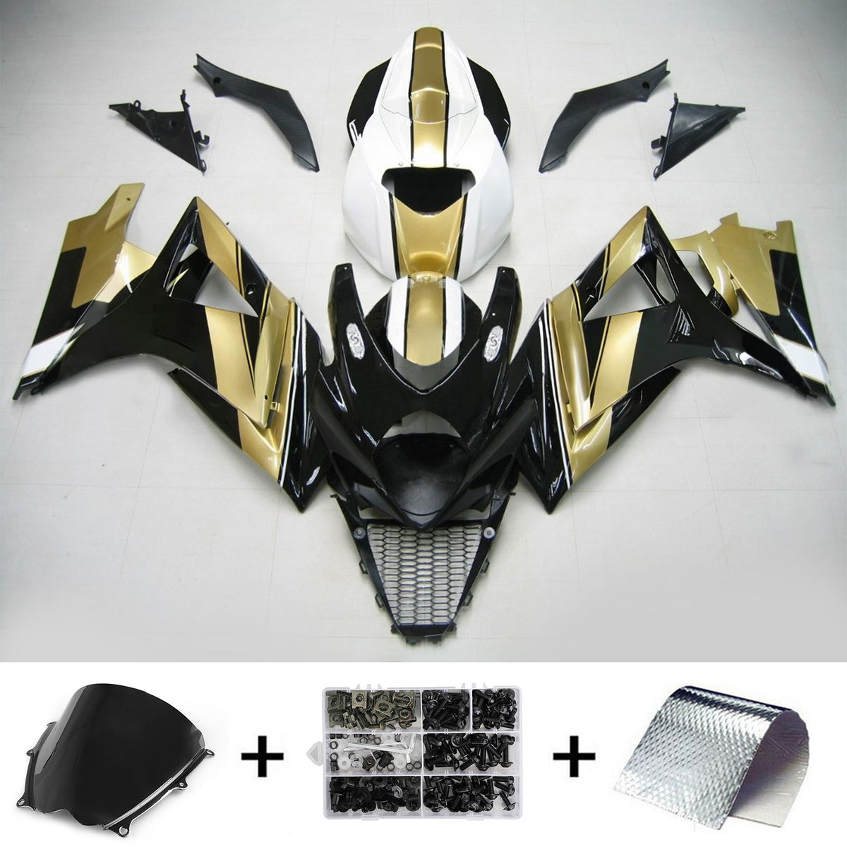 Amotopart 2007-2008 Suzuki GSX-R1000 K7 Gray Black Fairing Kit