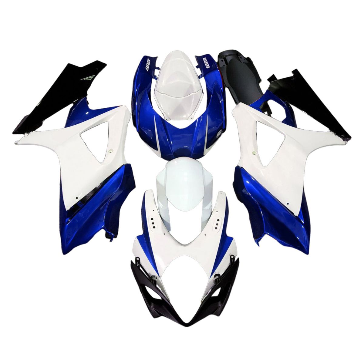 Amotopart 2007-2008 Suzuki GSX-R1000 K7 Black Blue Fairing Kit