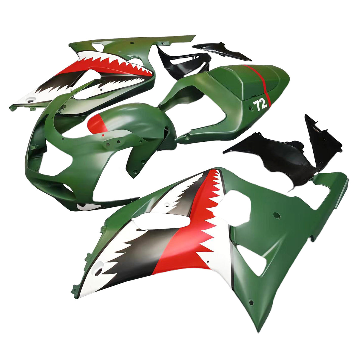 Amotopart 2001-2003 Suzuki GSX-R750 K1 Grøn Hvid Sort Fairing Kit