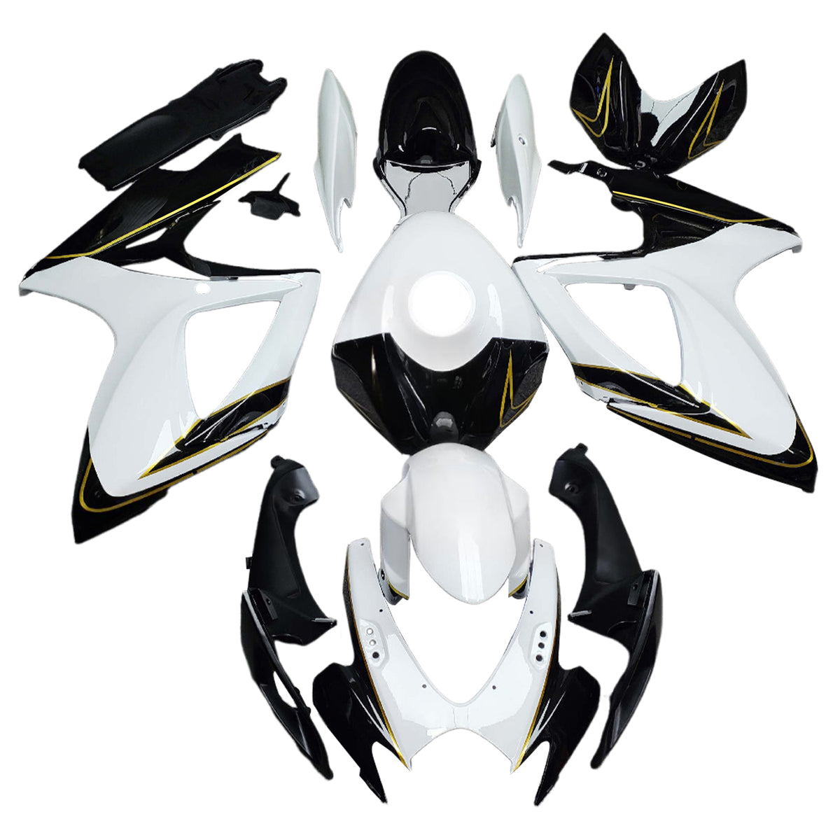 Amotopart 2006–2007 Suzuki GSX-R600 750 K6 schwarzes Verkleidungsset