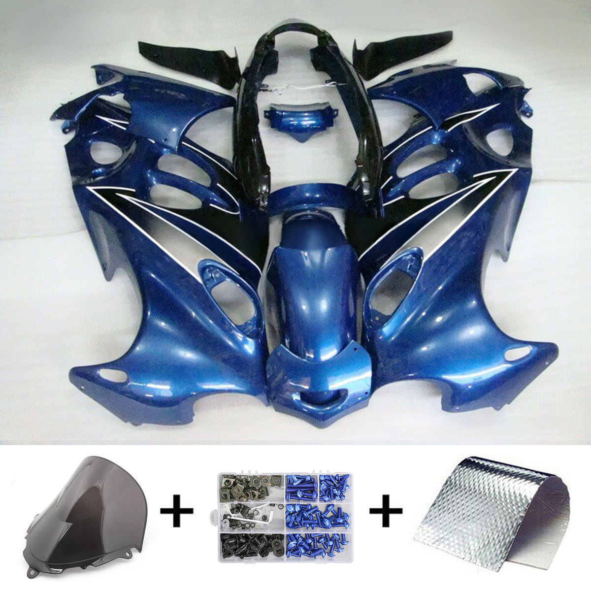 Amotopart 2003–2006 Suzuki Katana GSXF600 GSXF750 Blau Grau Schwarz Verkleidungsset