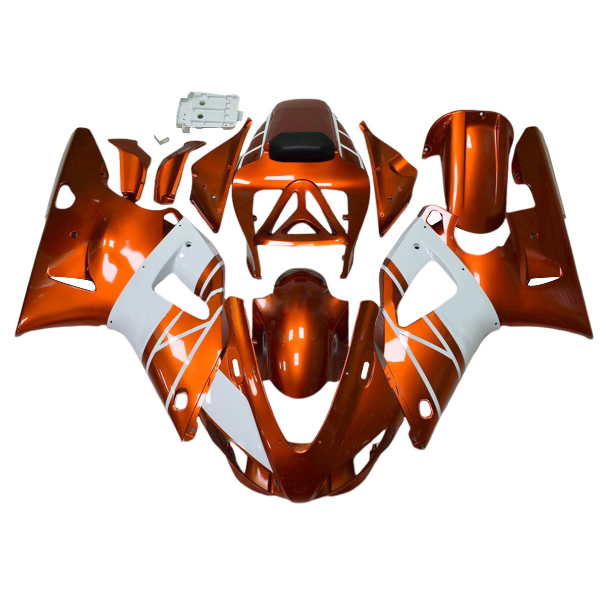 Amotopart 1998–1999 Yamaha YZF-R1 Weiß Rot Orange Verkleidungsset