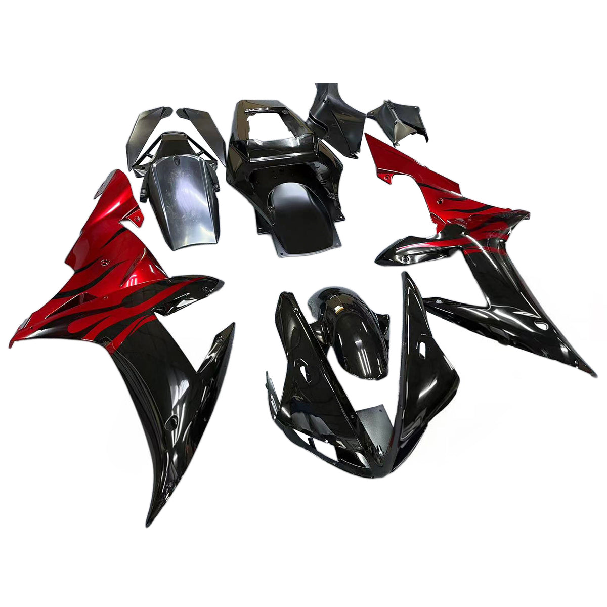 Amotopart 2002-2003 Yamaha YZF-R1 Black Red Fairing Kit