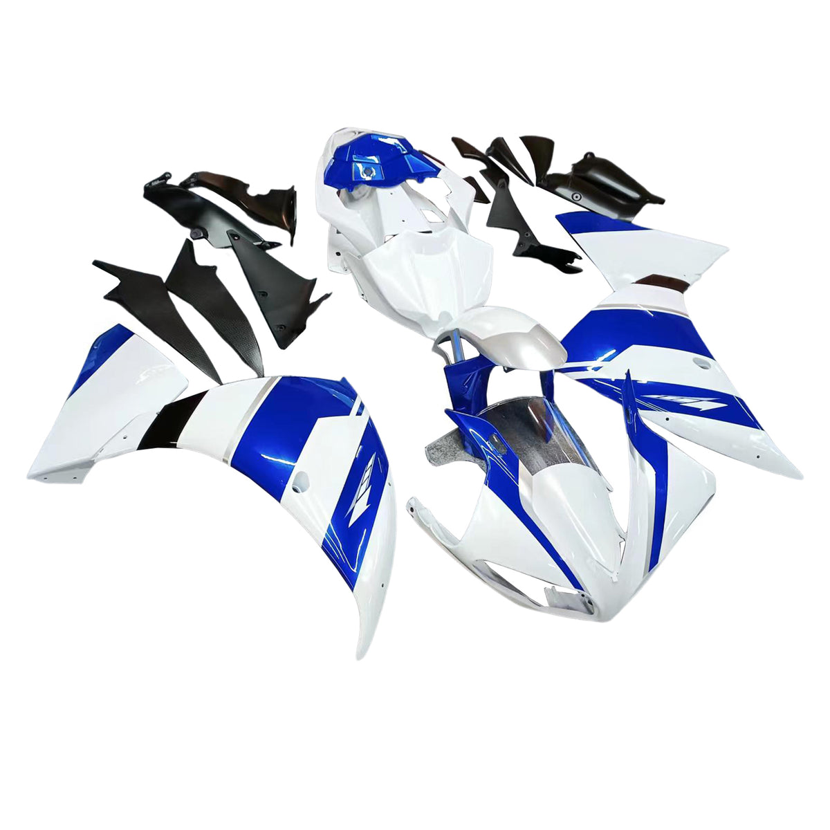 Amotopart 2009-2011 Yamaha YZF-R1 White Blue Black Fairing Kit