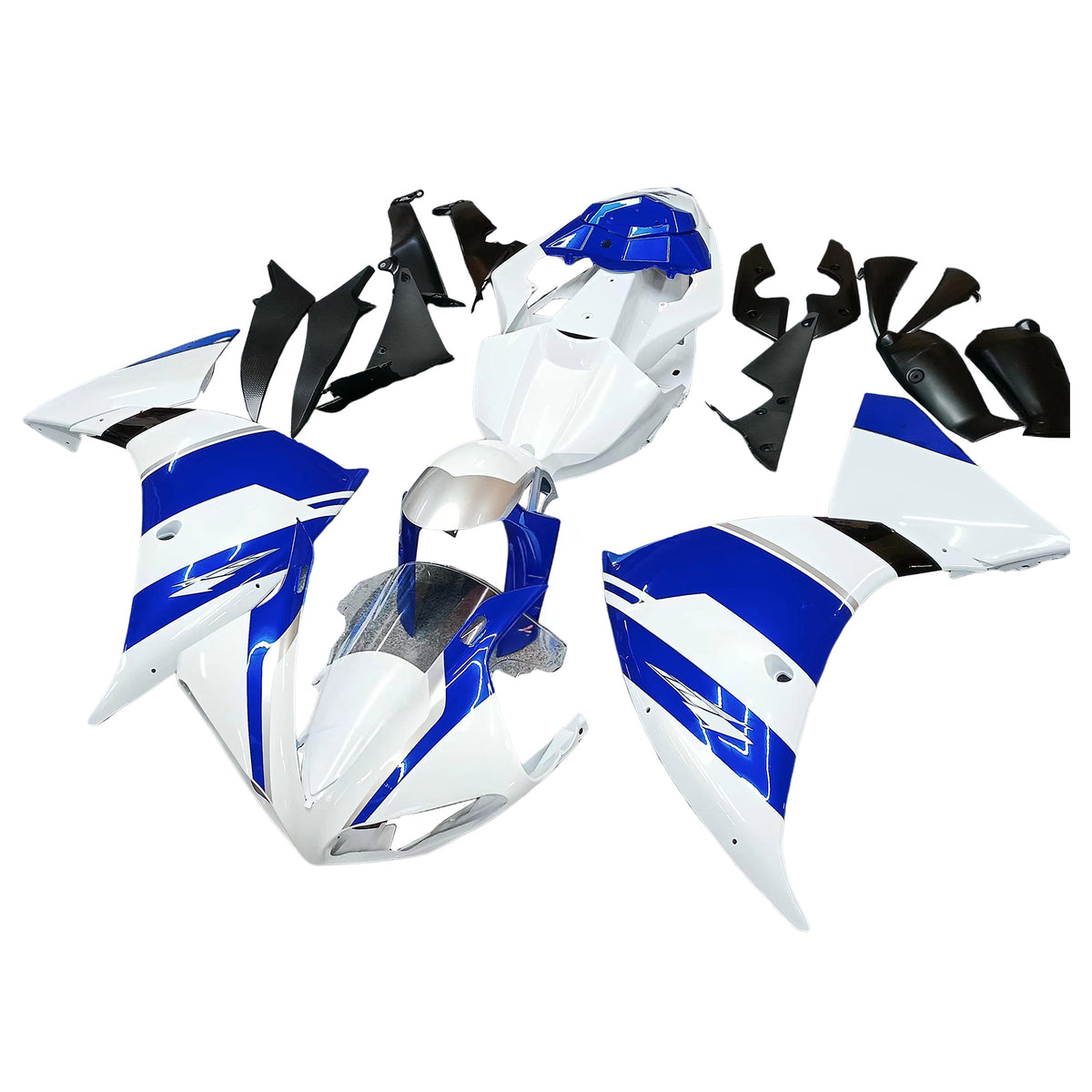 Amotopart 2009-2011 Yamaha YZF-R1 White Blue Black Fairing Kit