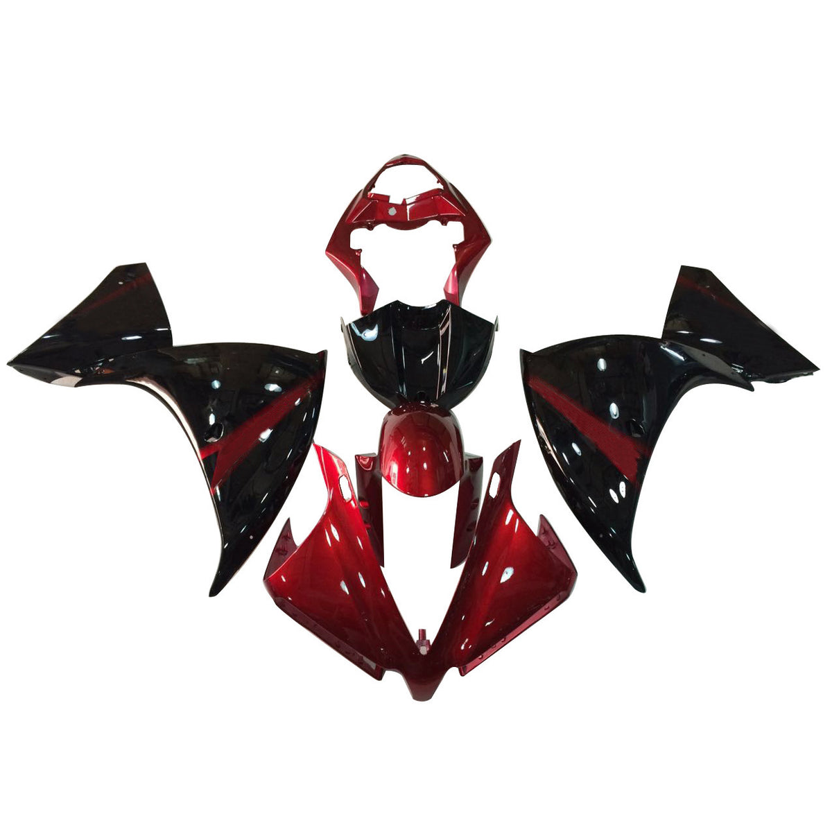 Kit carena Amotopart 2012-2014 Yamaha YZF-R1 rosso bianco nero