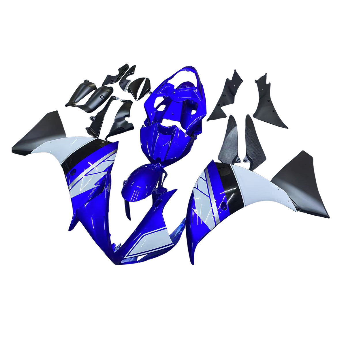 Amotopart 2012-2014 Yamaha YZF-R1 Black Blue White Fairing Kit