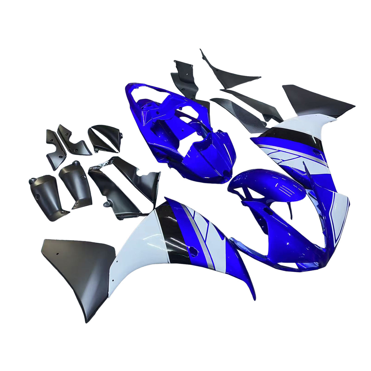 Amotopart 2012-2014 Yamaha YZF-R1 Black Blue White Fairing Kit