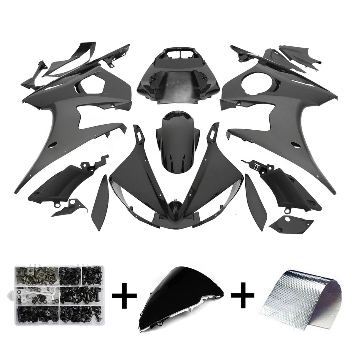 Amotopart 2003-2004 2006-2009 Kit carena Yamaha YZF-R6 R6S nero grigio