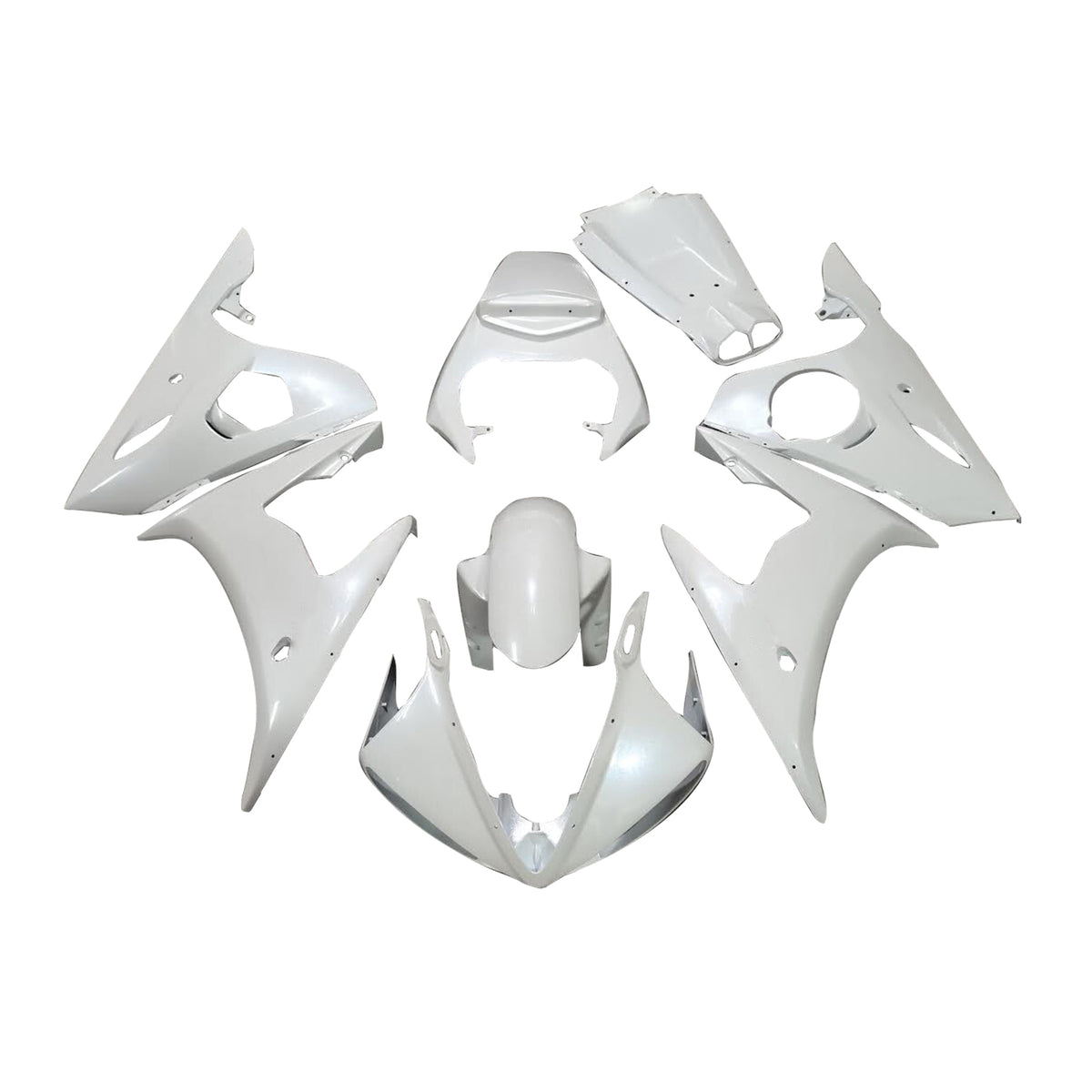 Amotopart 2005 Yamaha YZF-R6 Gray White Fairing Kit