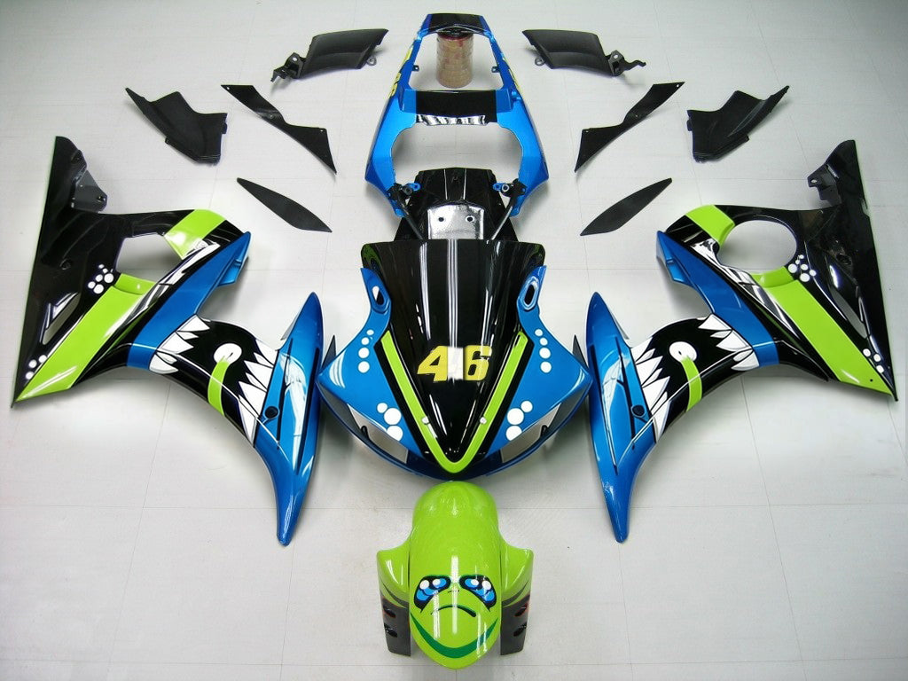 Amotopart 2005 Yamaha YZF-R6 Blue Gray Black Fairing Kit